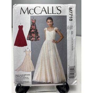 Misses Dresses McCalls M7718 Sewing Pattern Size 14-16-18-20-22 Uncut Bridal & E